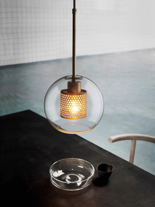 7W LED Bedside Hanging Light Pendant Lamp Ceiling Fixture E26/E27 Bulb Glass Ball Style # H001012