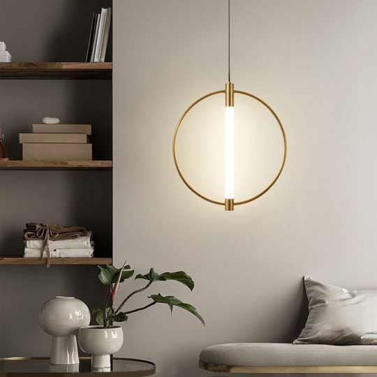 7W LED Circular Pendant Lights Ceiling Fixtures Bedroom Acrylic Hanging Lamp Bar Style # H001013