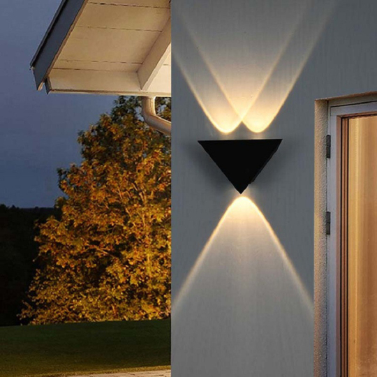 LED Outdoor Wall Light Fixture Garden Up/Down Lighting Waterproof Triangle Lamp Style # C03208