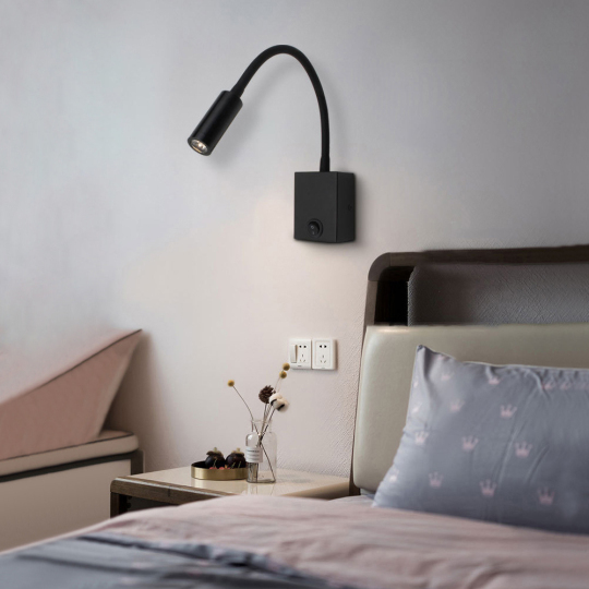 Gooseneck Picture Light 3W LED Wall Lamp Fixture Reading Spotlight Cabinet Switch Style # G01122