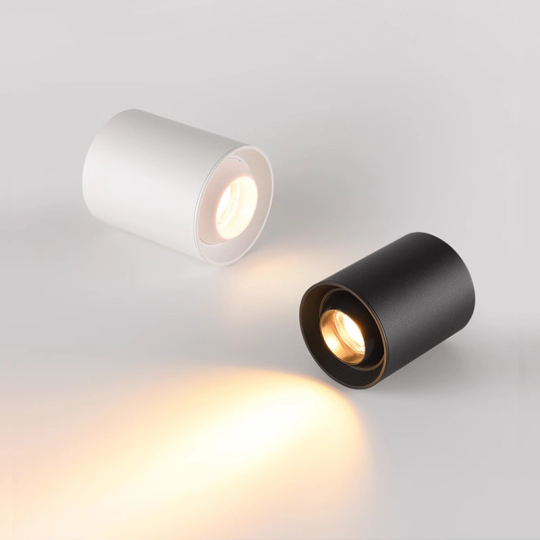 LED COB Ceiling Light Fixture Bull's-eye Lamps Surface Mount Spotlight Adjustable Beam Angle Downlight Style # A2021