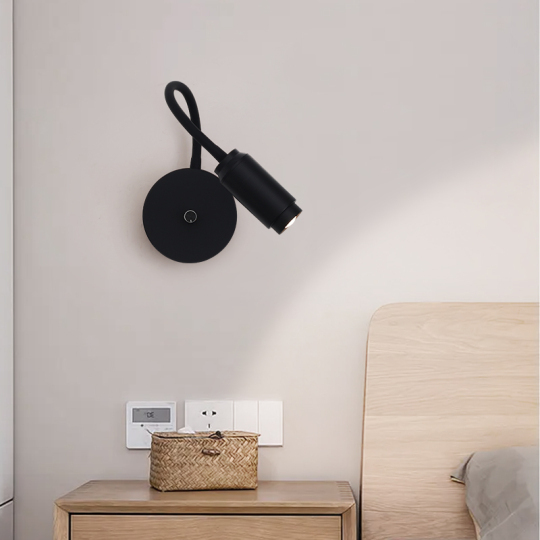 COB LED Wall Light Fixture Knob Dimming Switch Bedside Reading Lamp Zooming Spotlight Style # D22111