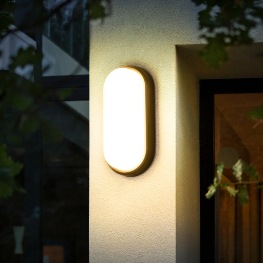 SMD LED PC Outdoor Wall Light Balcony Waterproof Ceiling Lamp Fixture Oval Shape Style # C03215