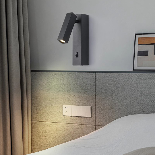 3W COB LED Adjustable Wall Light High CRI Bedside Reading Lamp Fixture with Switch Style # D22112
