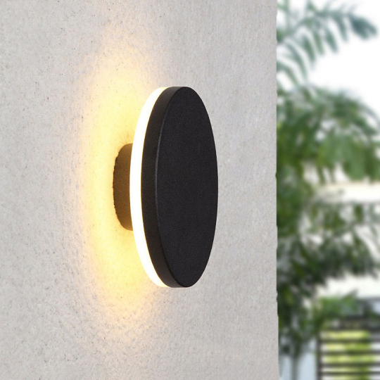 12W SMD LED Outdoor Eclipse Wall Sconce Light Waterproof 360° Hidden Emitting Lamp Fixture Style # C03223