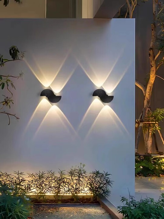 2Pcs 4W COB LED Outdoor Waterproof Wall Lamp Up/Down Yard Fan Shape Light Fixture Style # C03232