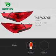 KUNFINE Pair Of Car Tail Light Assembly For Hyundai Accent Verna Solaris 2010-2013 Brake Light Turning Signal Light