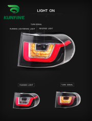 KUNFINE Pair Of Car Tail Light Assembly For Toyota FJ Cruiser 2007-2015 LED Brake Light With Turning Signal Light