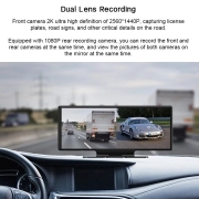 Dash Cam DVR Car Rear View Mirror Cam Recorder GPS WIFI 4G Carplay 1080P FHD