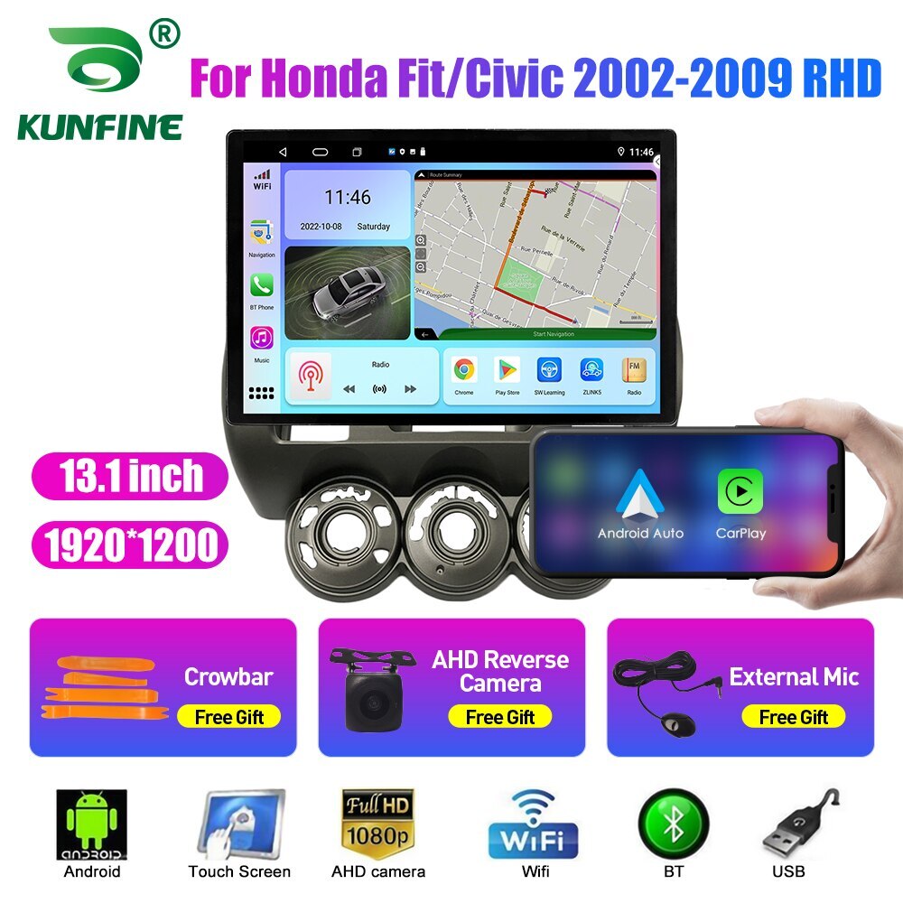 13.1 inch Car Radio For Honda Fit/Civic 2002-09 RHD Car DVD GPS