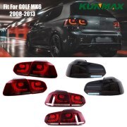 Pair Of Car Tail Light Assembly For VW golf6 mk6 R20 2008-2013 Flowing Water Flicker Turning Signal Light golf 6 taillight lamp