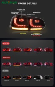 Pair Of Car Tail Light Assembly For VW golf6 mk6 R20 2008-2013 Flowing Water Flicker Turning Signal Light golf 6 taillight