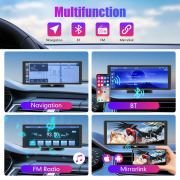 10.26 Inch Wireless CarPlay Monitor IPS Screen Android Auto Touch Screen WIFI FM BT 5.0 Rearview Dash Cam Multimedia Player AUX