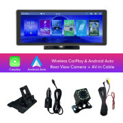 10.26 Inch Wireless CarPlay Monitor IPS Screen Android Auto Touch Screen WIFI FM BT 5.0 Rearview Dash Cam Multimedia Player AUX
