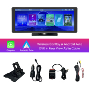 10.26 Inch Wireless CarPlay Monitor IPS Screen Android Auto Touch Screen WIFI FM BT 5.0 Rearview Dash Cam Multimedia Player AUX