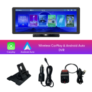 10.26 Inch Wireless CarPlay Monitor IPS Screen Android Auto Touch Screen WIFI FM BT 5.0 Rearview Dash Cam Multimedia Player AUX
