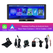 10.26 Inch Wireless CarPlay Monitor IPS Screen Android Auto Touch Screen WIFI FM BT 5.0 Rearview Dash Cam Multimedia Player AUX