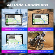 5 Inch Portable GPS Navigation Motorcycle Waterproof Carplay Display Motorcycle Wireless Android Auto IPX7 GPS Screen