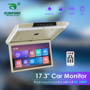 17.3 Inch Car Roof Monitor TV Flip Down 1080P Video HD IPS Screen With Ambient Light USB TF HDMI FM Bluetooth Android 10