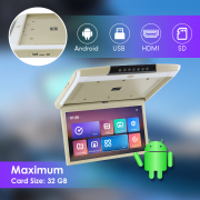 17.3 Inch Car Roof Monitor TV Flip Down 1080P Video HD IPS Screen With Ambient Light USB TF HDMI FM Bluetooth Android 10