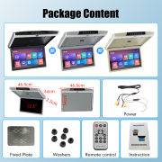 17.3 Inch Car Roof Monitor TV Flip Down 1080P Video HD IPS Screen With Ambient Light USB TF HDMI FM Bluetooth Android 10