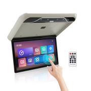 19 Inch Car Roof Monitor TV Flip Down 1080P Video HD IPS Touch Screen With 16-color Ambient Light USB TF HDMI FM Bluetooth Andro
