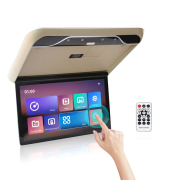19 Inch Car Roof Monitor TV Flip Down 1080P Video HD IPS Touch Screen With 16-color Ambient Light USB TF HDMI FM Bluetooth Andro