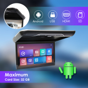 19 Inch Car Roof Monitor TV Flip Down 1080P Video HD IPS Screen With 16-color Ambient Light USB TF HDMI FM Bluetooth Android 10