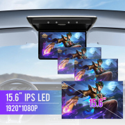 15.6 Inch Car Roof Monitor TV Flip Down 1080P Video HD IPS Screen With 16-color Ambient Light SD HDMI FM Android 10