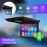 15.6 Inch Car Roof Monitor TV Flip Down 1080P Video HD IPS Screen With 16-color Ambient Light SD HDMI FM Android 10