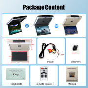 12.5 Inch Car Roof Monitor TV Flip Down 1080P Video HD Screen MP5 Player IPS Screen With Blue Ambient Light USB SD HDMI FM