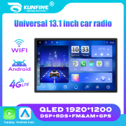 13.1Inch Car Stereo 2 Din Android Car Radio MP5 Player Android Auto Carplay Audio DVD Player Navigation&Gps QLED Screen