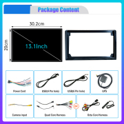 13.1Inch Car Stereo 2 Din Android Car Radio MP5 Player Android Auto Carplay Audio DVD Player Navigation&Gps QLED Screen