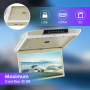 17.3 Inch Car Roof Monitor TV Flip Down 1080P Video HD Screen MP5 Player IPS Screen With Blue Ambient Light USB SD HDMI FM