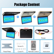 19 inch Car Roof Monitor MP5 LCD Flip Down Screen Overhead Multimedia Video Ceiling Roof MP5 Display Build in IR/FM Transmitter