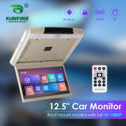 12.5 Inch Car Roof Monitor TV Flip Down 1080P Video HD IPS Screen With Blue Ambient Light SD HDMI FM Android 10