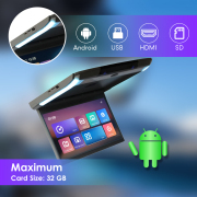 11.6 Inch Car Roof Monitor TV Flip Down 1080P Video HD Screen IPS Screen With Blue Ambient Light SD HDMI FM Android 10