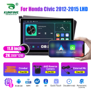 11.8 Inch 2K Double Knobs 2 Din Car Radio For Honda Civic 2012-2015 LHD Car Radio DVD Multimedia Video Player Android Auto Carplay