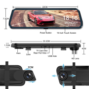 1080P Full Screen HD Camera Night Vision Hidden Driving Car Dashcam Recorder DVR Dashboard Dash Camera