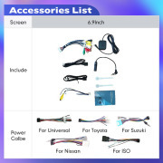 6.9 Inch Car Radio For 1DIN Universal Stereo Quad Core Android Car DVD GPS Navigation Player Deckless Headunit Device