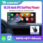 10.26 Inch Wireless CarPlay Monitor IPS Screen Android Auto Touch Screen WIFI FM BT 5.0 Rearview Dash Cam Multimedia Player AUX