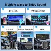 10.26 Inch Wireless CarPlay Monitor IPS Screen Android Auto Touch Screen WIFI FM BT 5.0 Rearview Dash Cam Multimedia Player AUX