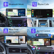 10.26 Inch Wireless CarPlay Monitor IPS Screen Android Auto Touch Screen WIFI FM BT 5.0 Rearview Dash Cam Multimedia Player AUX
