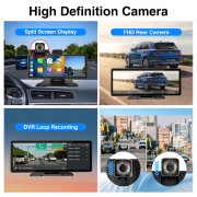 10.26 Inch Wireless CarPlay Monitor IPS Screen Android Auto Touch Screen WIFI FM BT 5.0 Rearview Dash Cam Multimedia Player AUX