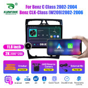 11.8 Inch 2K Double Knobs 2 Din Car Radio For Benz C Class Benz CLK-Class (W209) Car Radio DVD Multimedia Video Player Android Auto Carplay