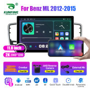 11.8 Inch 2K Double Knobs 2 Din Car Radio For Benz ML 2012 - 2015 Car Radio DVD Multimedia Video Player Android Auto Carplay