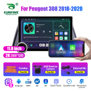 11.8 Inch 2K Double Knobs 2 Din Car Radio For PPeugeot 308 2018 - 2020 Car Radio DVD Multimedia Video Player Android Auto Carplay