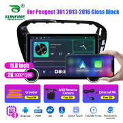 11.8 Inch 2K Double Knobs 2 Din Car Radio For Peugeot 301 2013 - 2016 Gloss Black Car Radio DVD Multimedia Video Player Android Auto Carplay