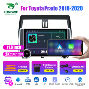11.8 Inch 2K Double Knobs 2 Din Car Radio For Toyota Prado 2018 -2020 Car Radio DVD Multimedia Video Player Android Auto Carplay