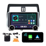 11.8 Inch 2K Double Knobs 2 Din Car Radio For Toyota Prado 2018 -2020 Car Radio DVD Multimedia Video Player Android Auto Carplay